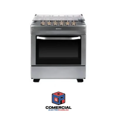 ESTUFA DE HORNO DANILUX DE 24 PULGADAS  4H TOPE AC INOX  COLOR  NEGRO PARRILLA REF MOD DANS24BB0002443 CON PILOTO LUZ EN EL HORNO