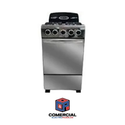 ESTUFA DE HORNO CONTINENTAL  DE 20 PULGADAS  4H TOPE AC INOX  COLOR  NEGRO PARRILLA REF