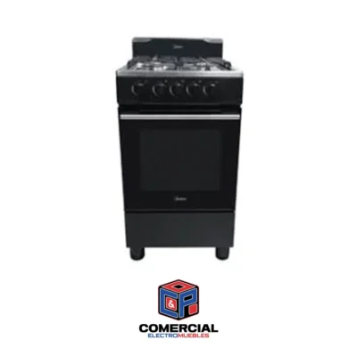 ESTUFA DE HORNO MIDEA DE 20 PULGADAS  4H TOPE NIKELADO COLOR NEGRO MATE MOD J3172401