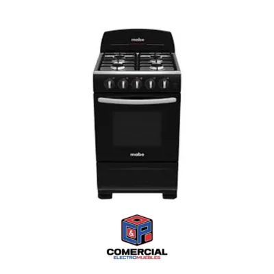 ESTUFA DE HORNO MABE DE 20 PULGADAS  4H TOPE AC INOX  COLOR NEGRO  MOD EMA5105SN0